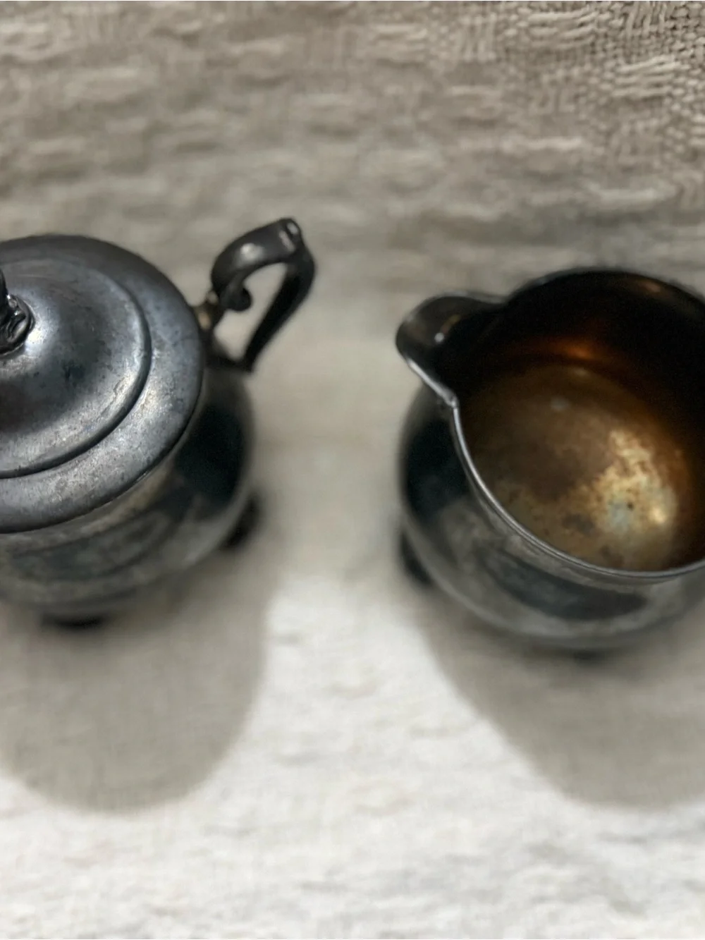 Silver-Tone Ornate Sugar and Creamer Set‎ - Classic Serveware